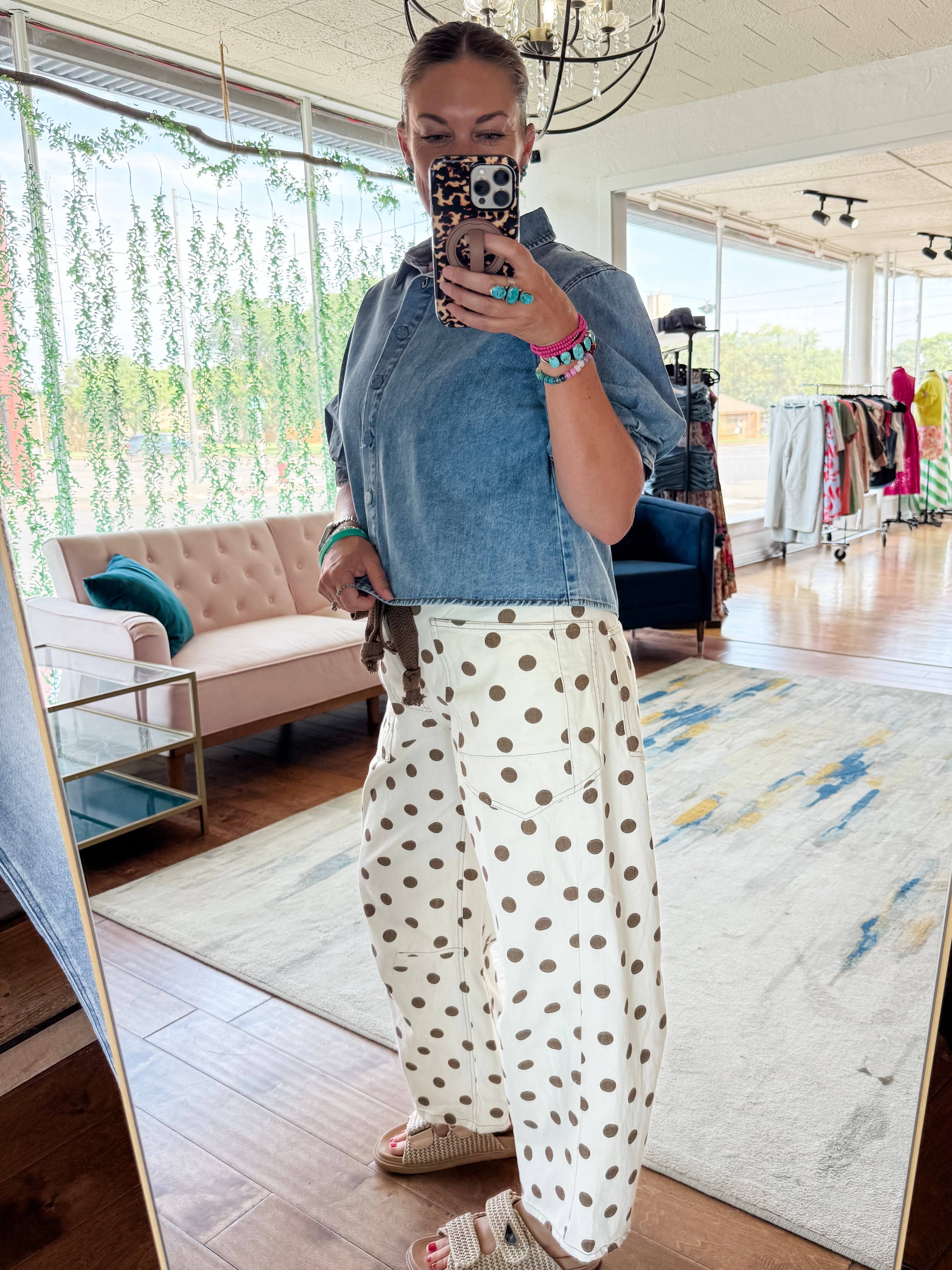 Polka Dot Barrel Pants