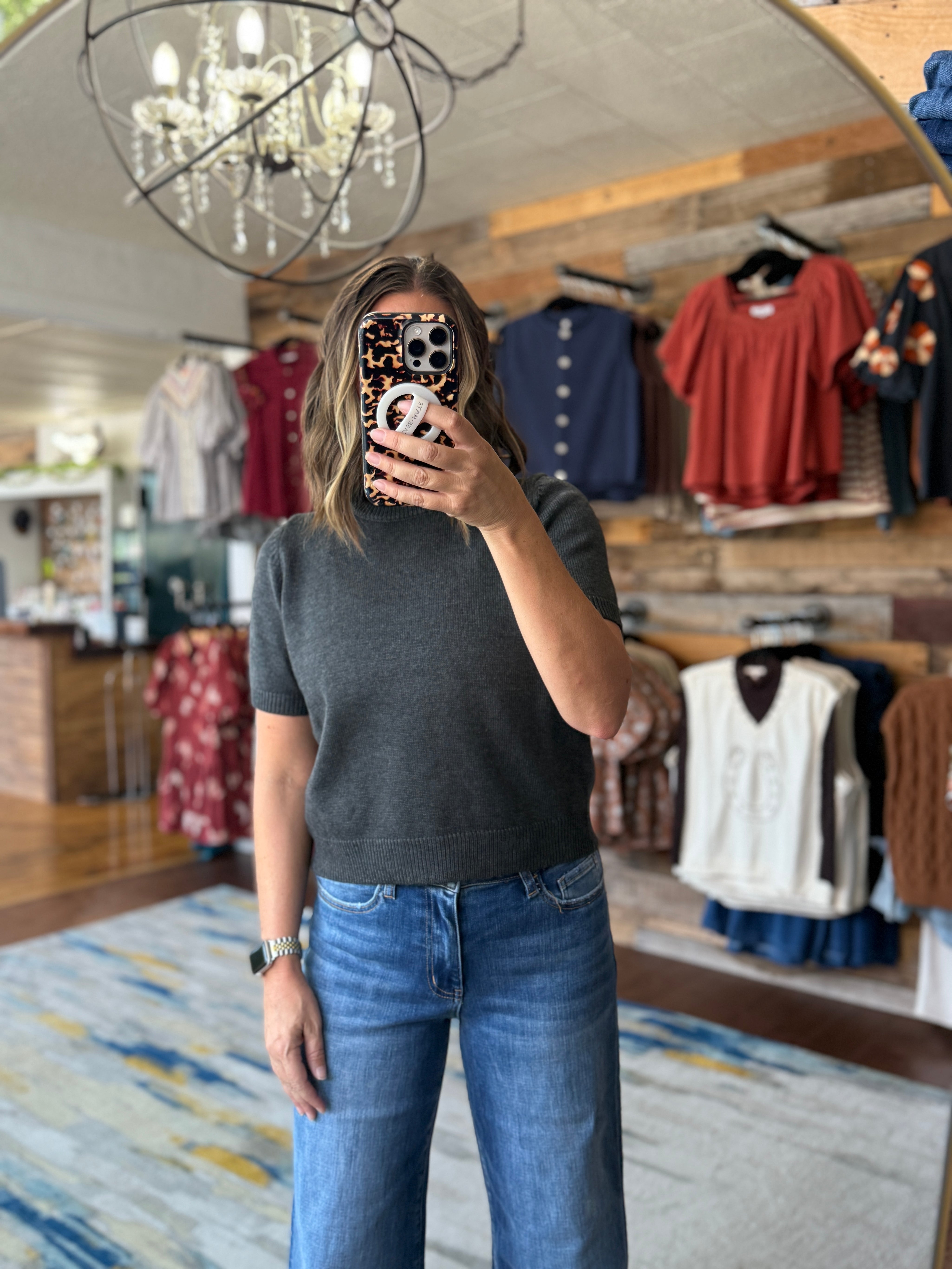 Short Sleeve Sweater Top