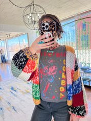 Rainbow Squares Cardigan
