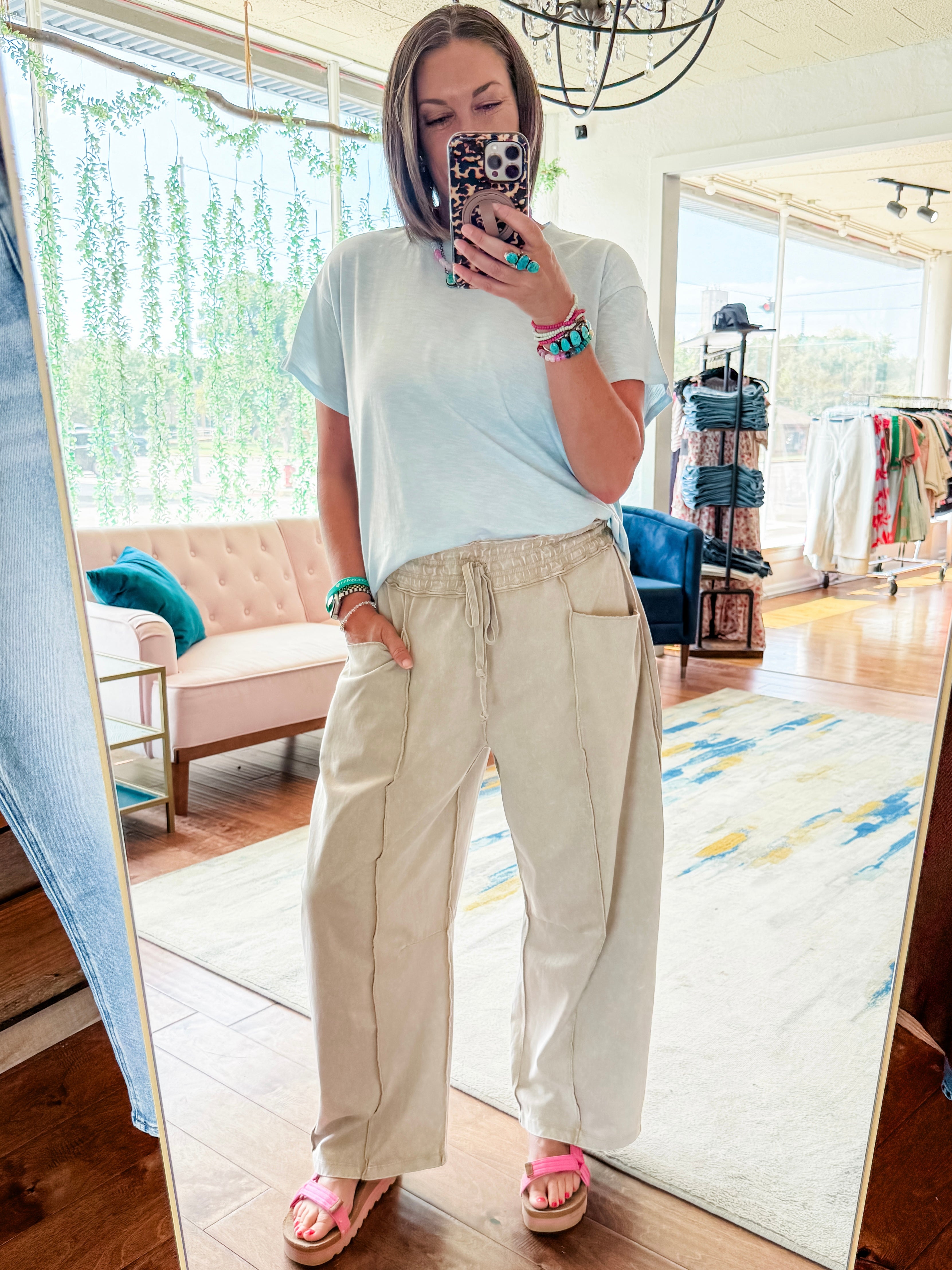 Mineral Wash Barrel Pants