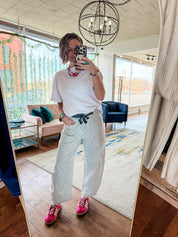 Striped Utility Barrel Pants