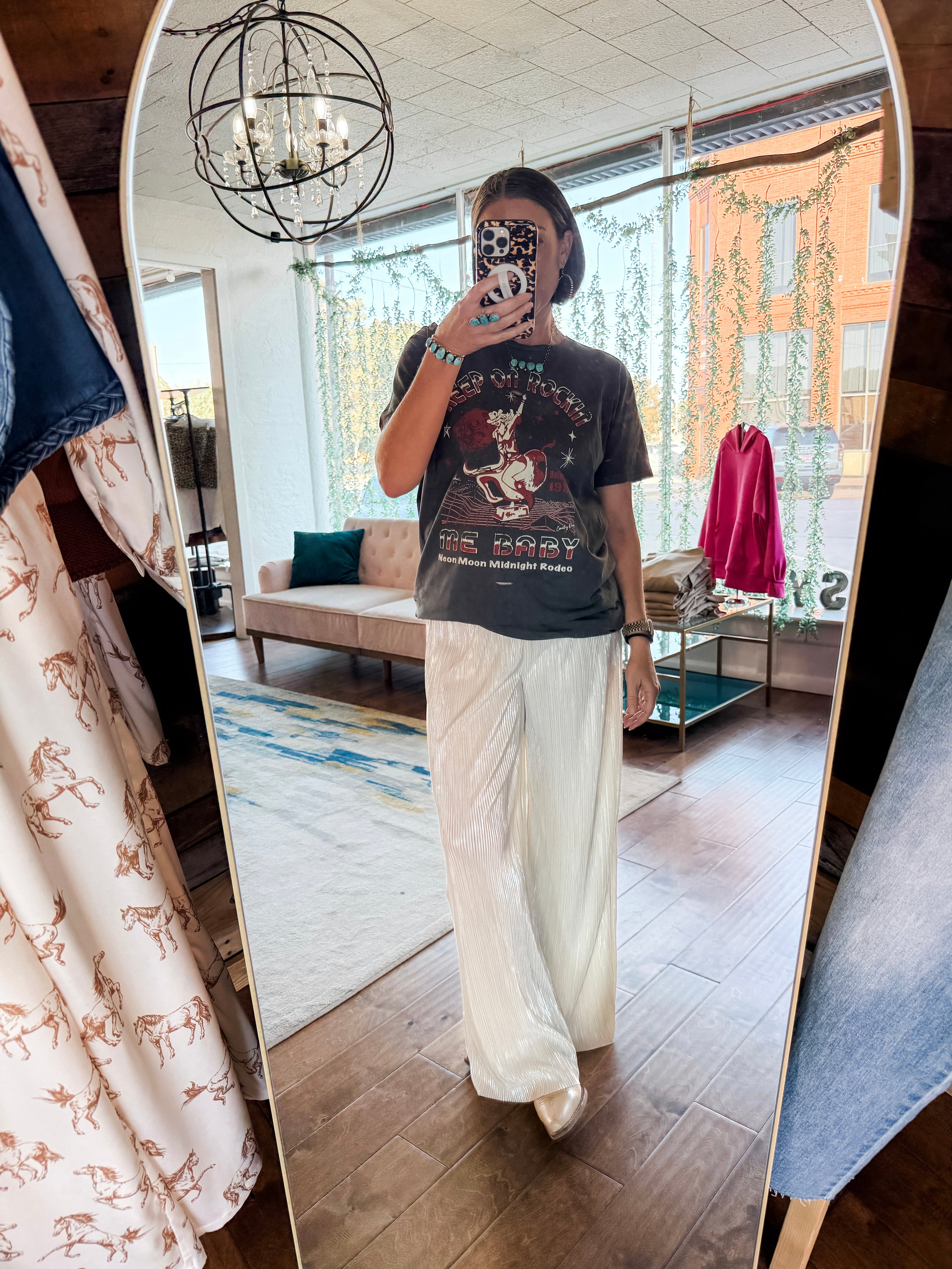 Metallic Muscle Top Pant Set