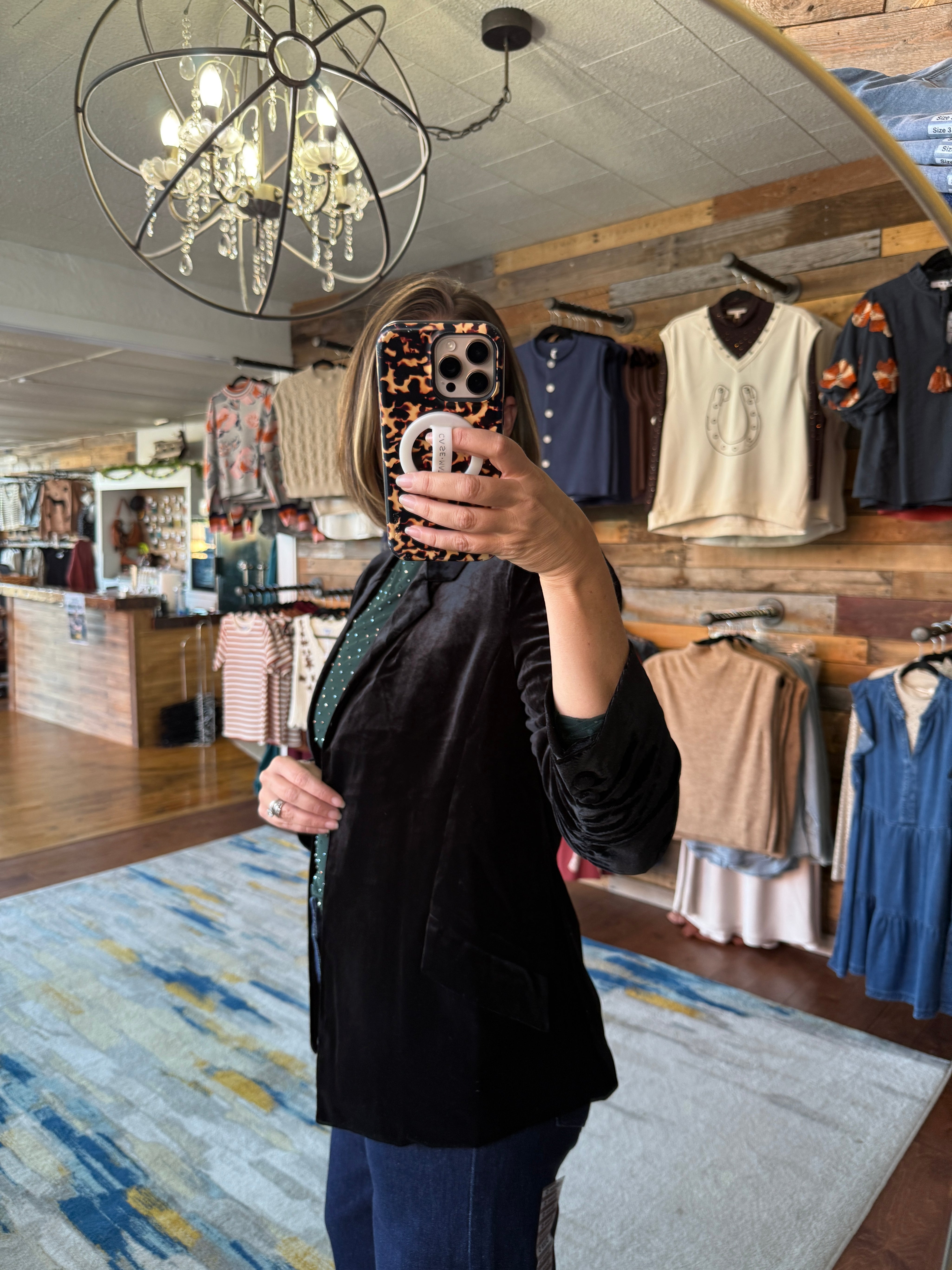 Velvet Ruched Blazer