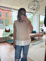 Mix Layer Shirt Vest