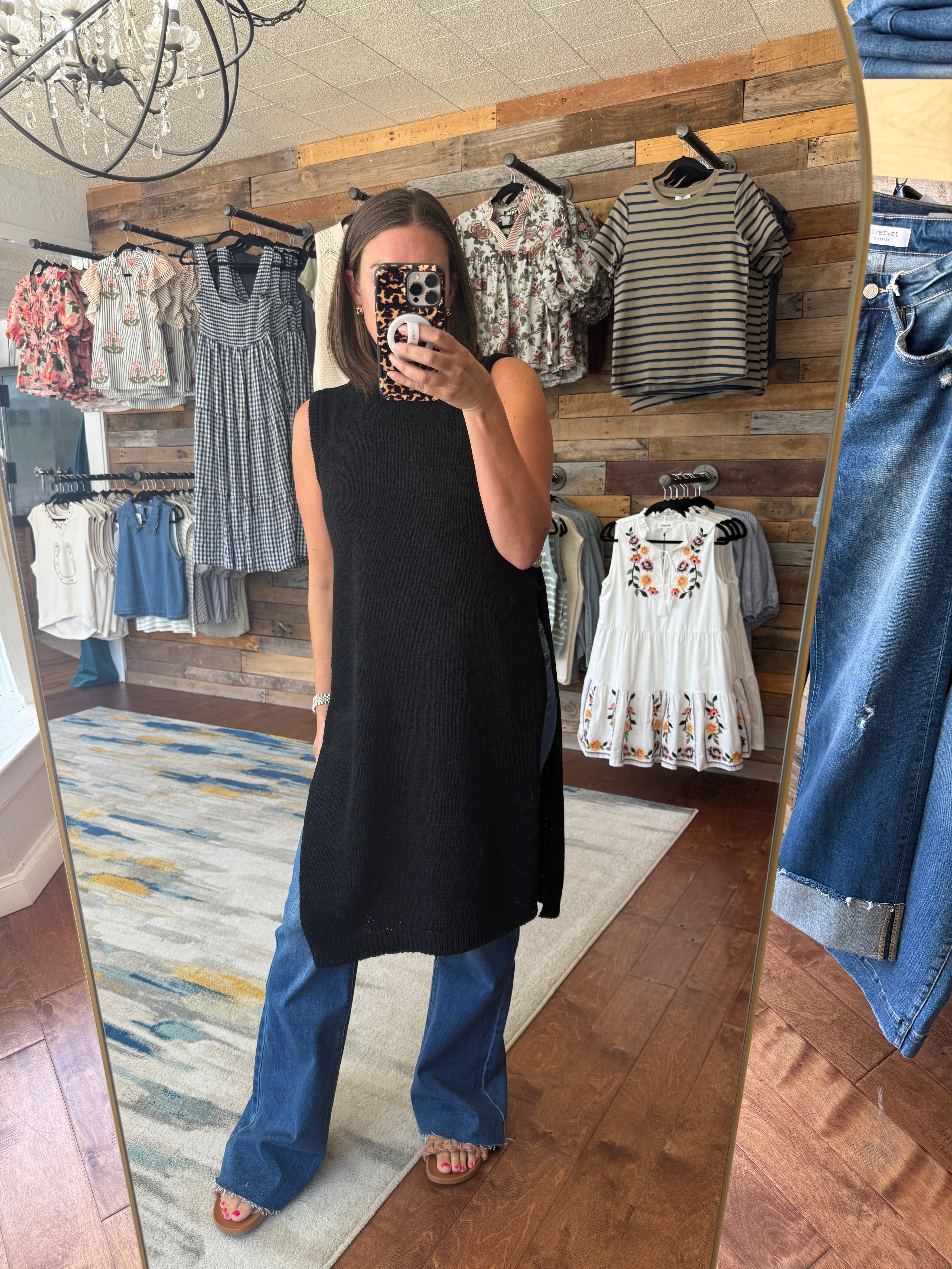 Sleeveless Open Longline Sweater