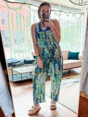 Watercolor Barrel Overalls