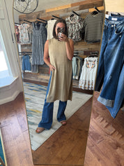 Sleeveless Open Longline Sweater