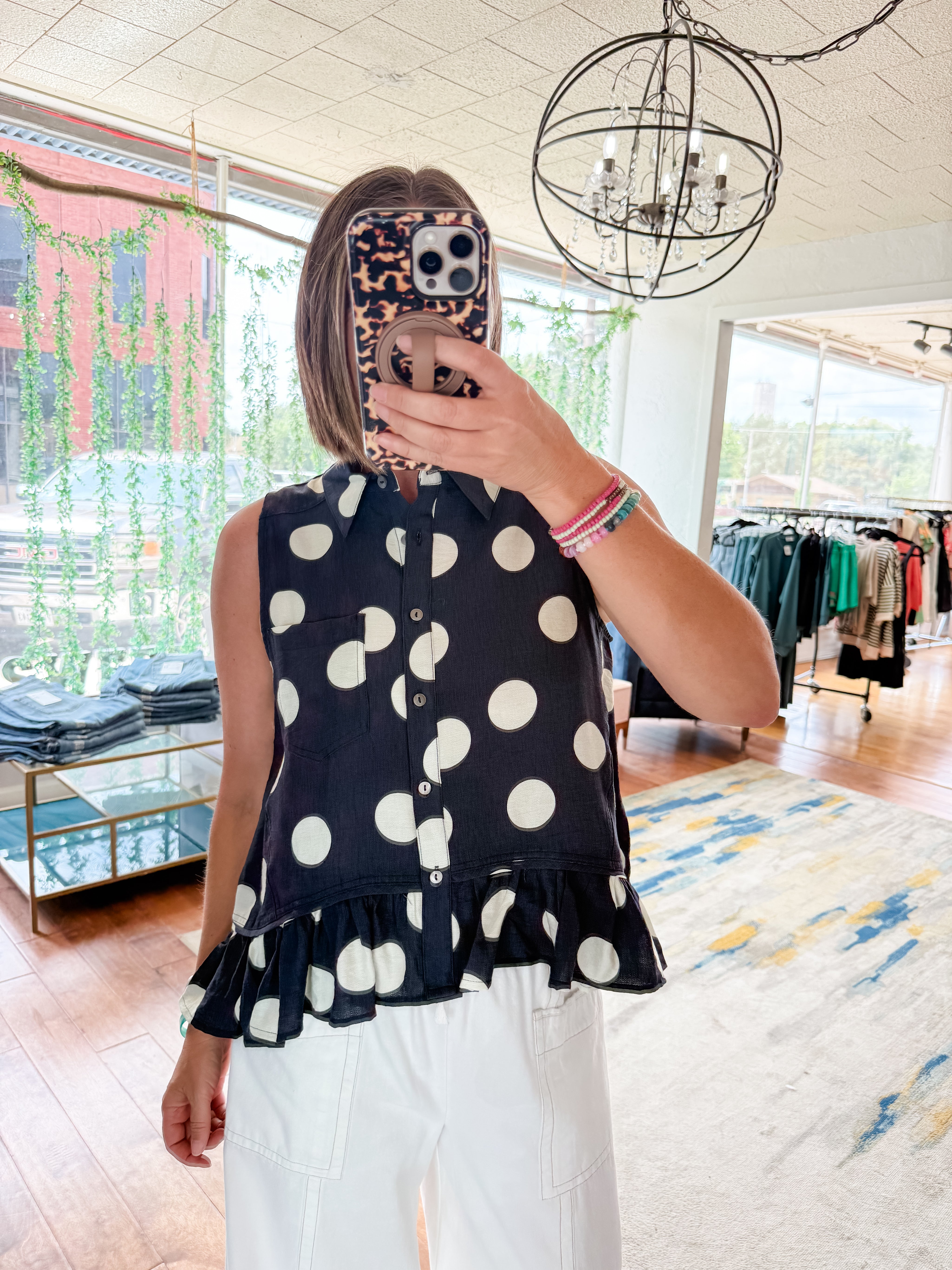 Sweet Dot Peplum Top