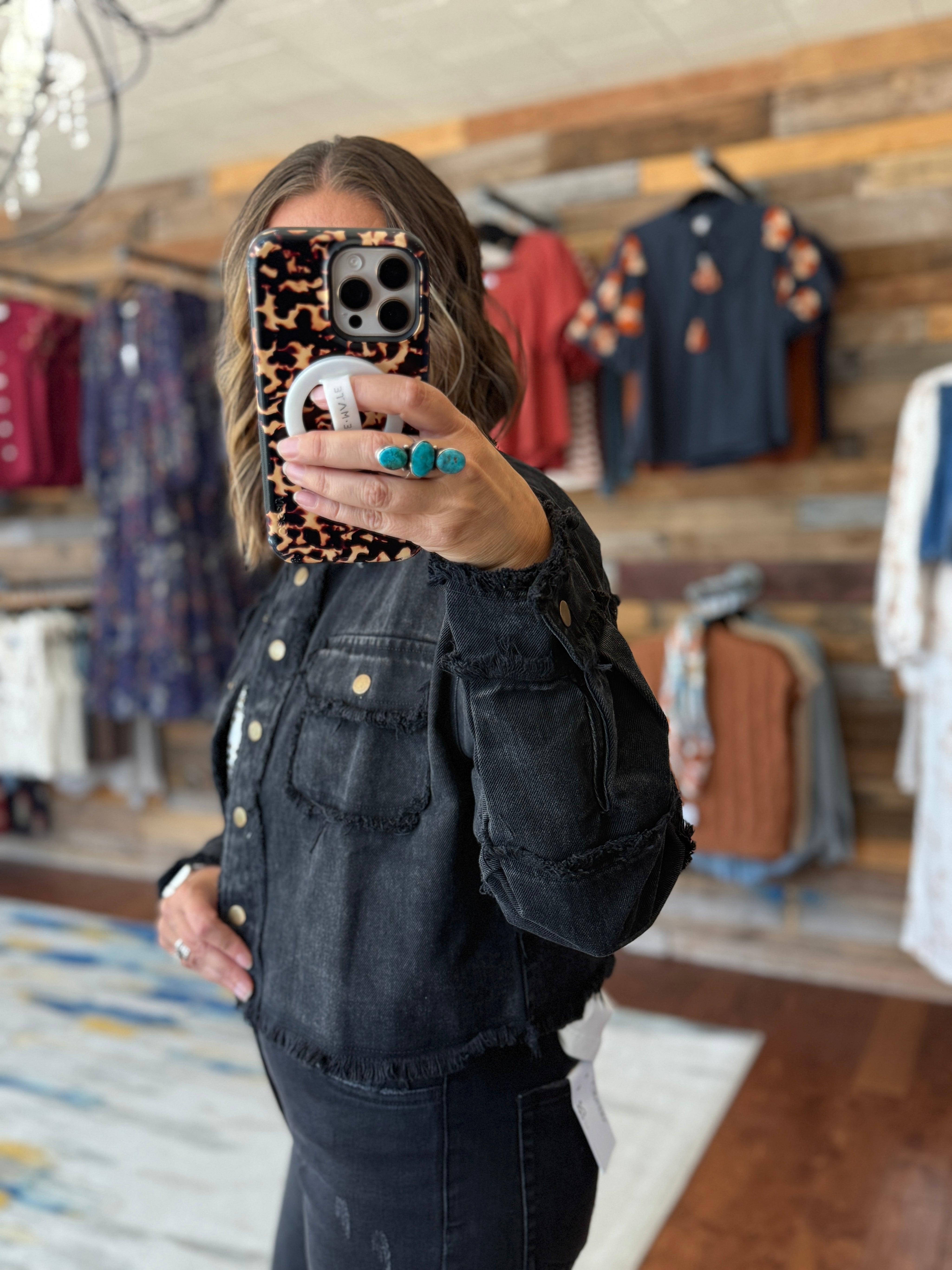 Vintage Washed Frayed Jacket