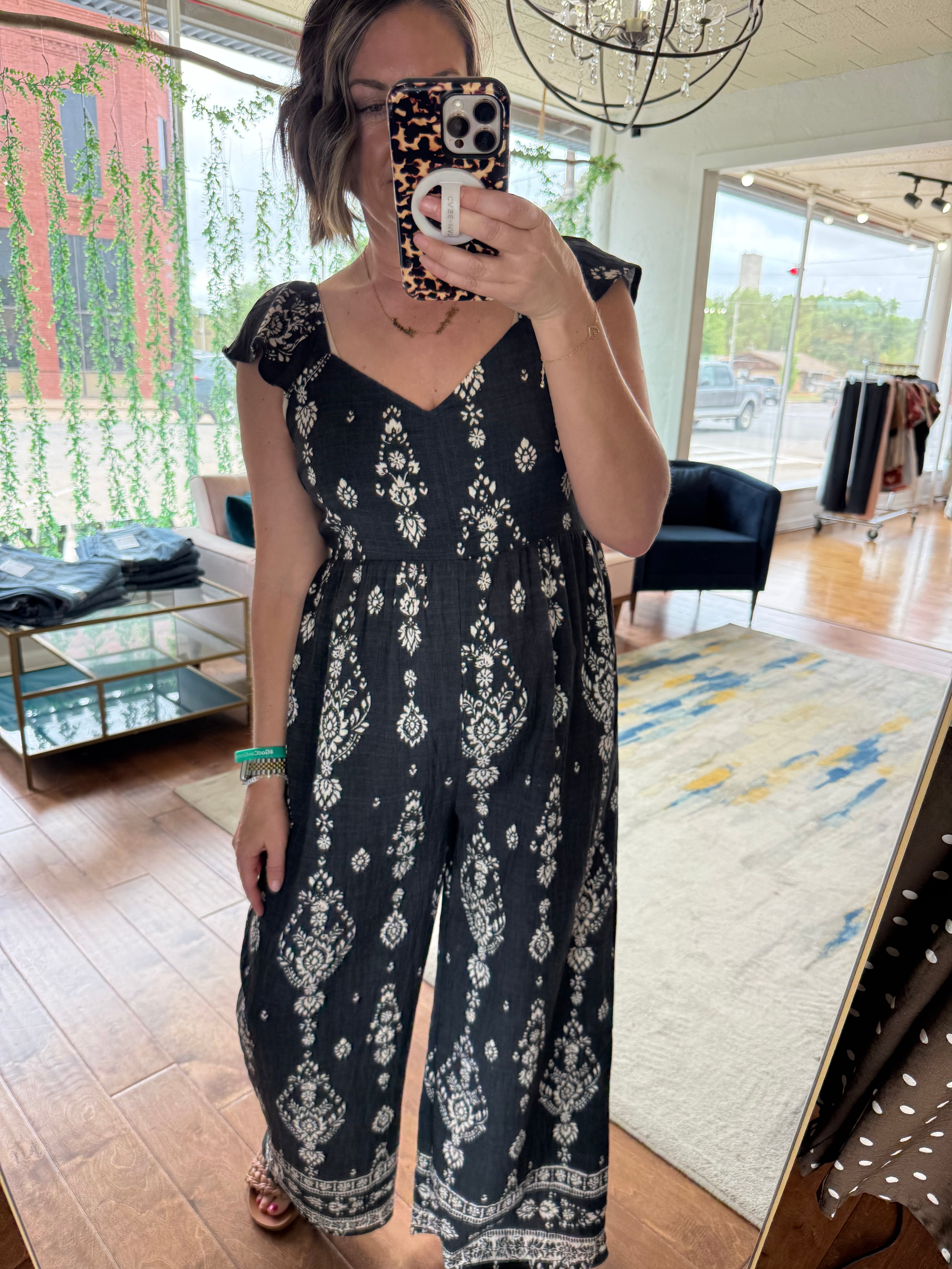 Sweetheart Neckline Boho Jumpsuit