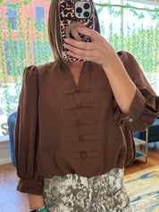 Vintage Button Bubble Top