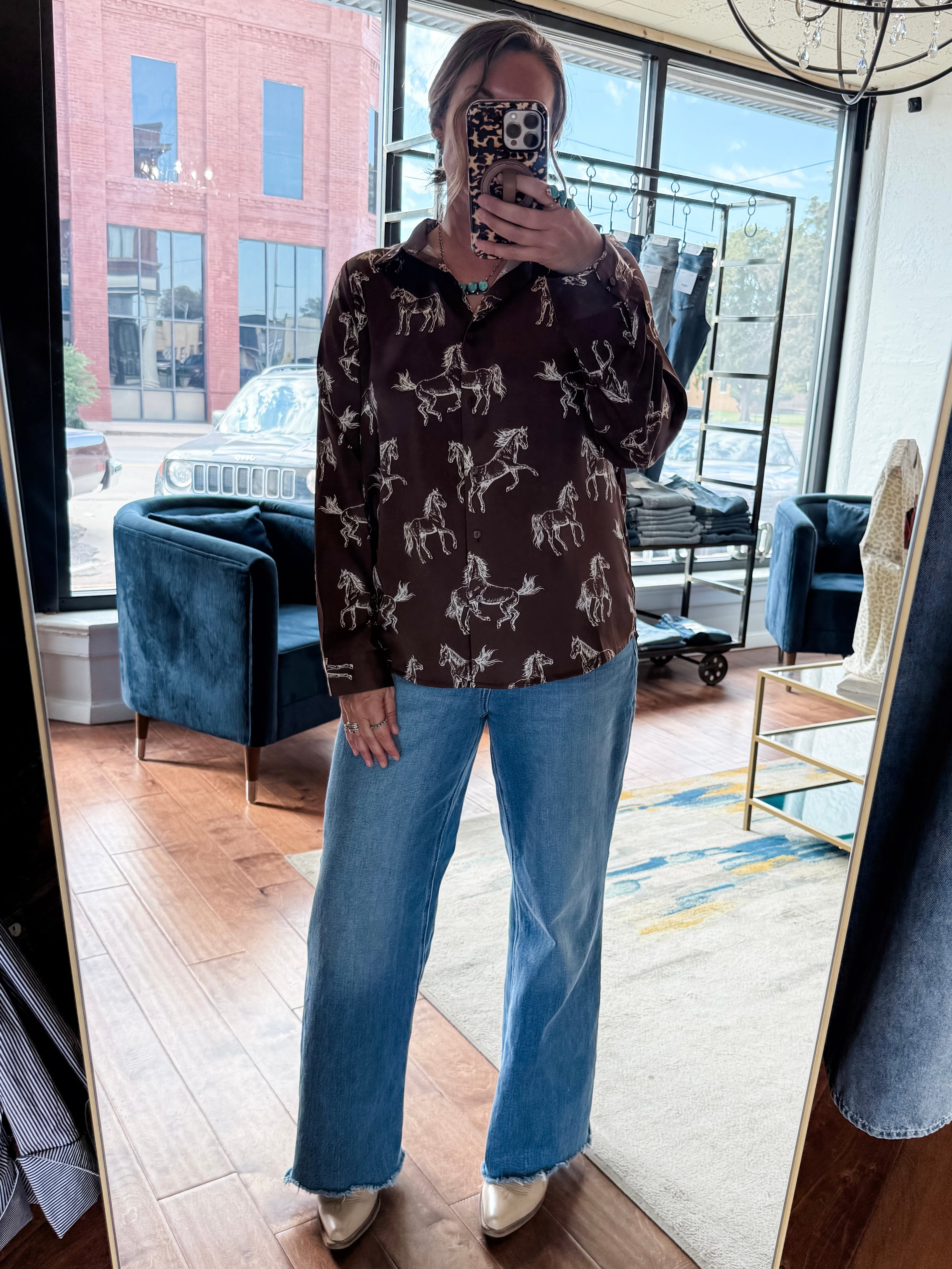 Horse Satin Blouse