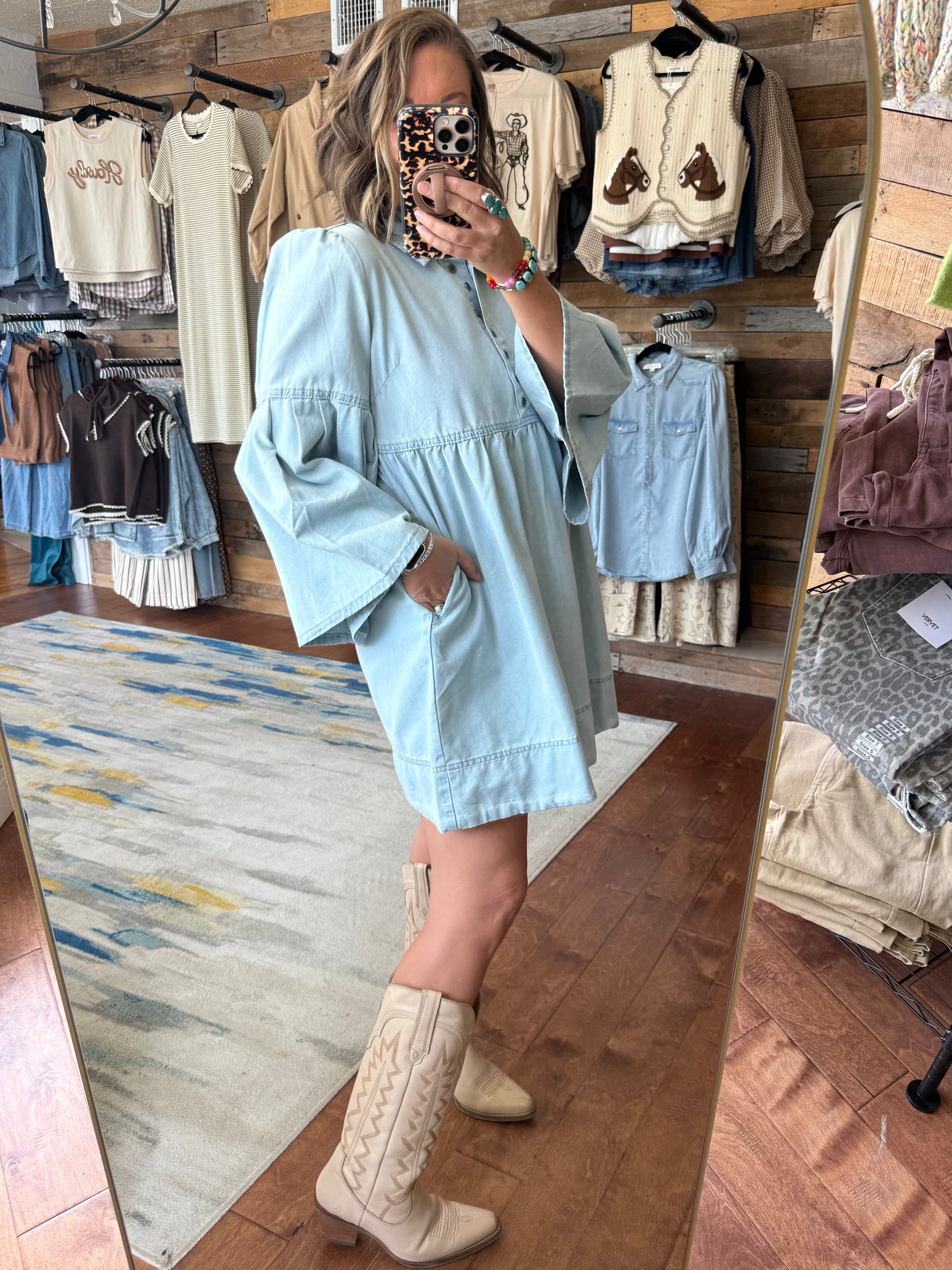 Denim Babydoll Dress
