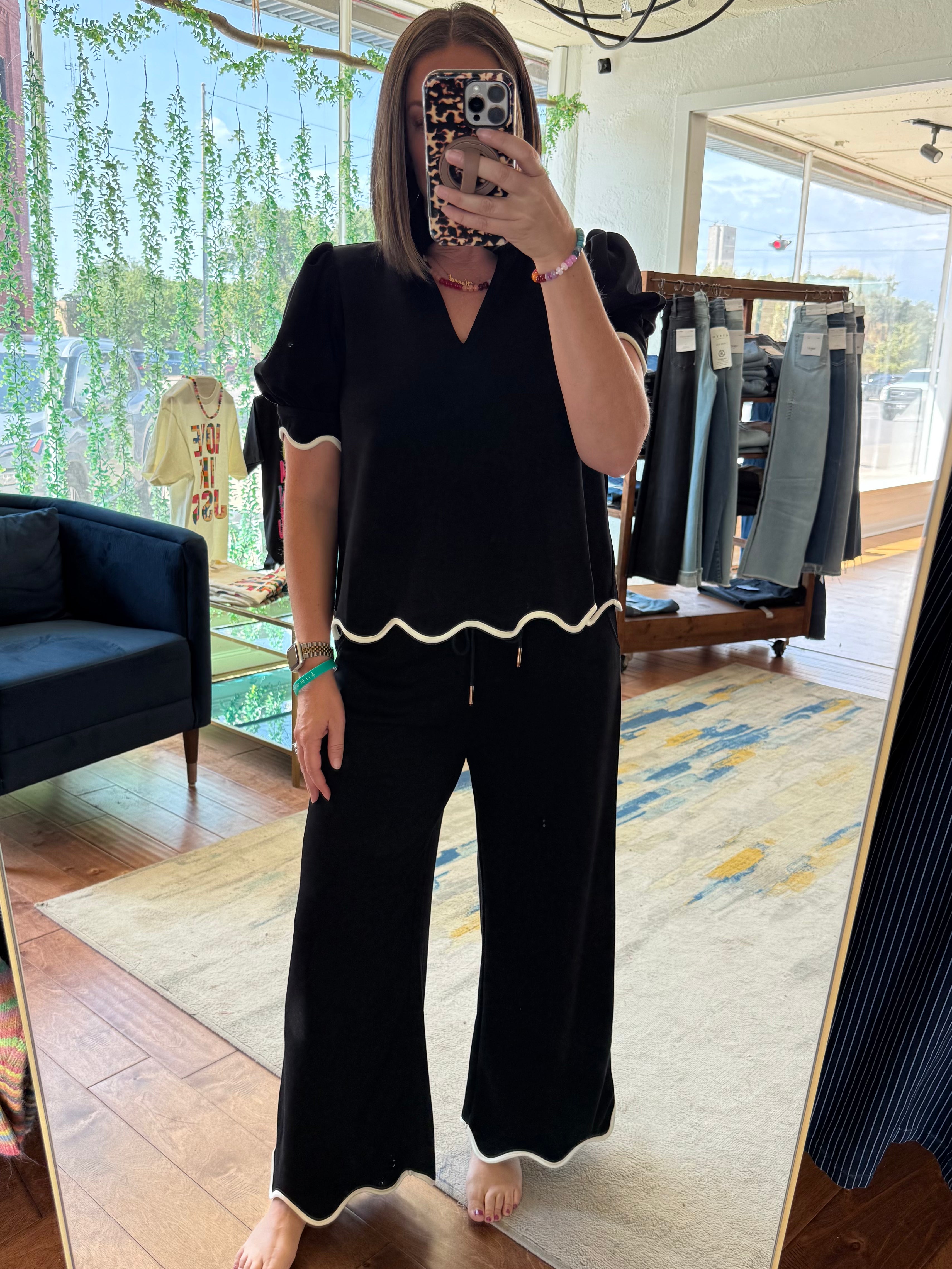 Storey Scalloped Top