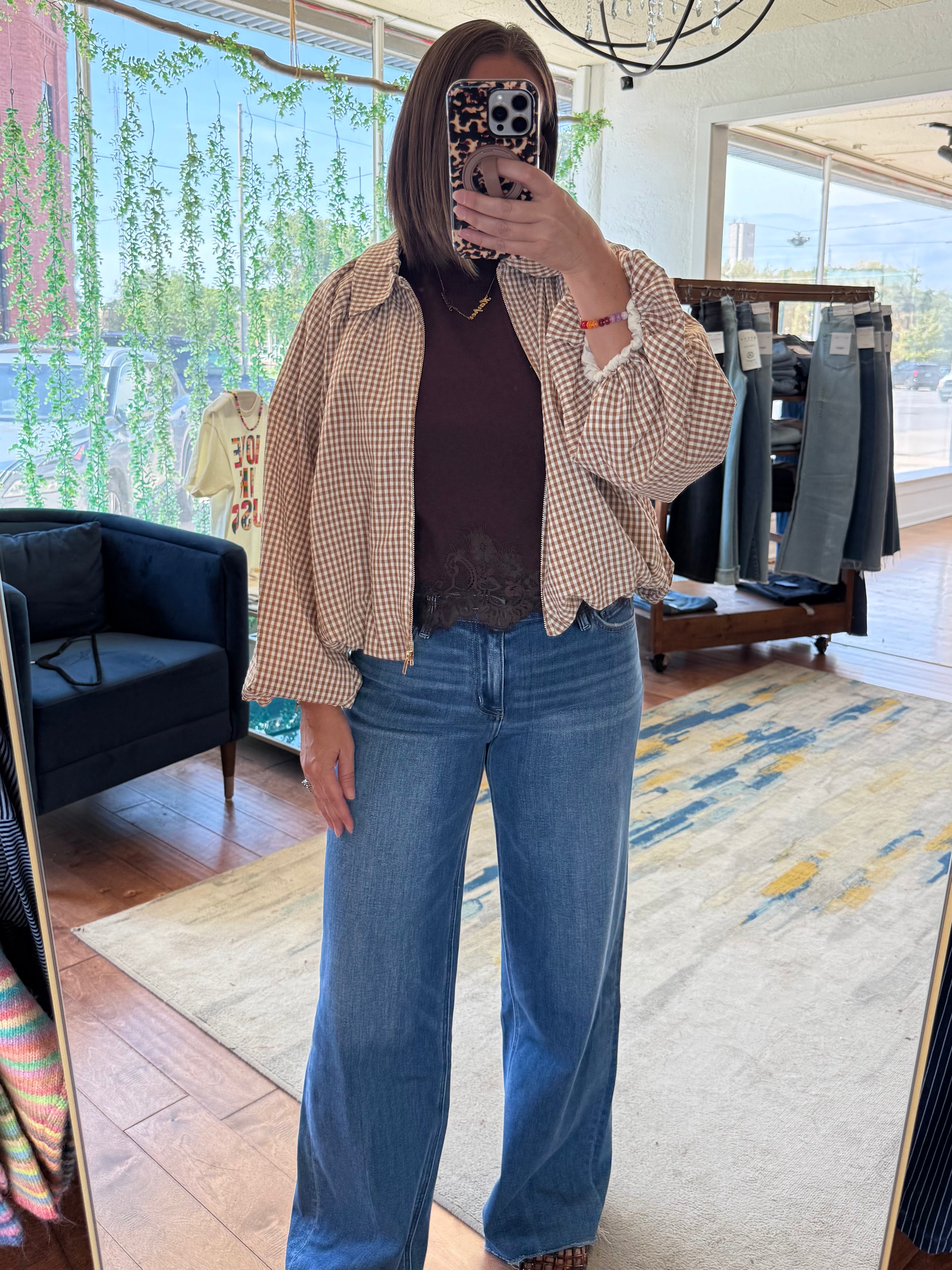 Gingham Bubble Jacket