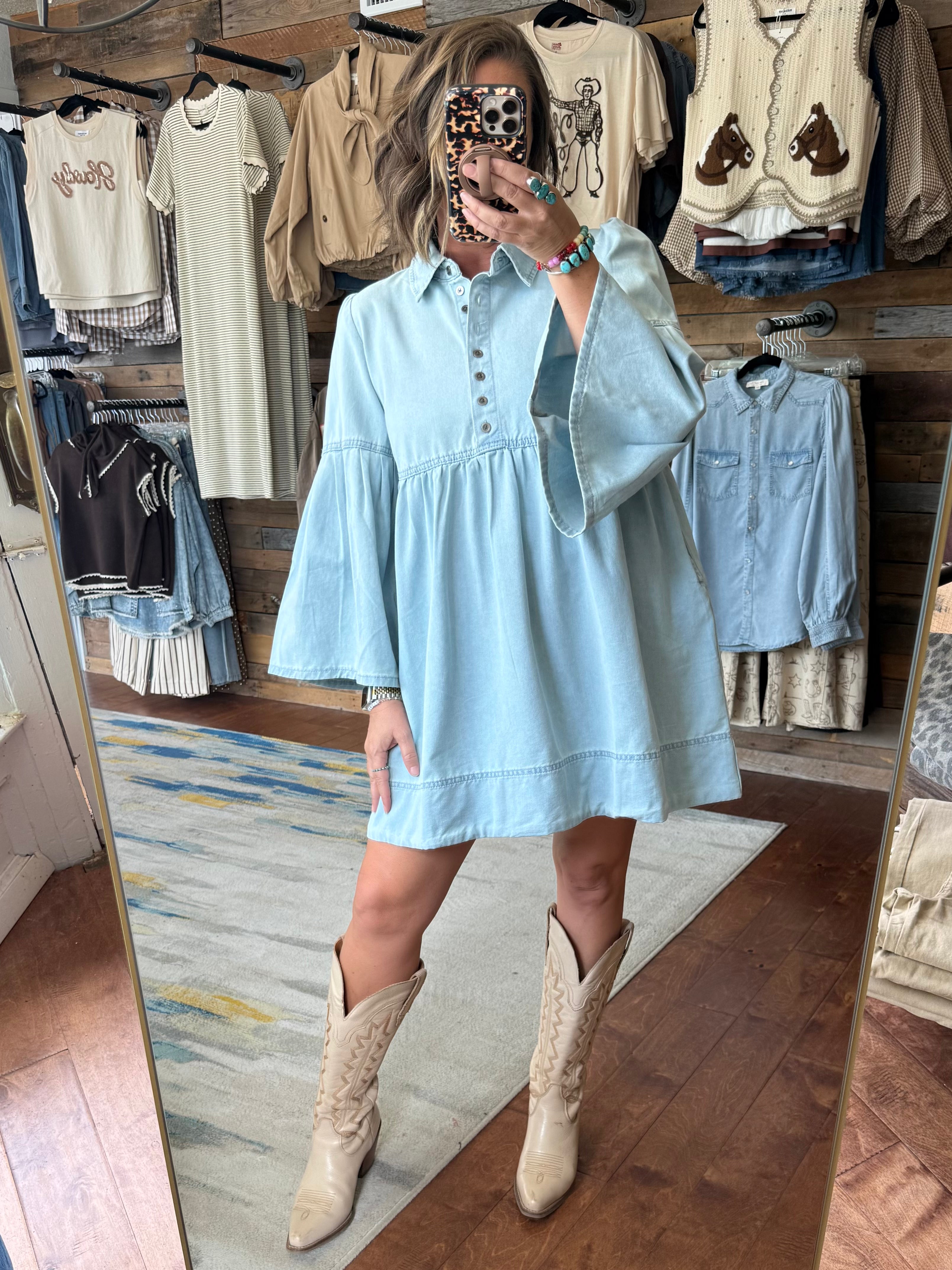 Denim Babydoll Dress