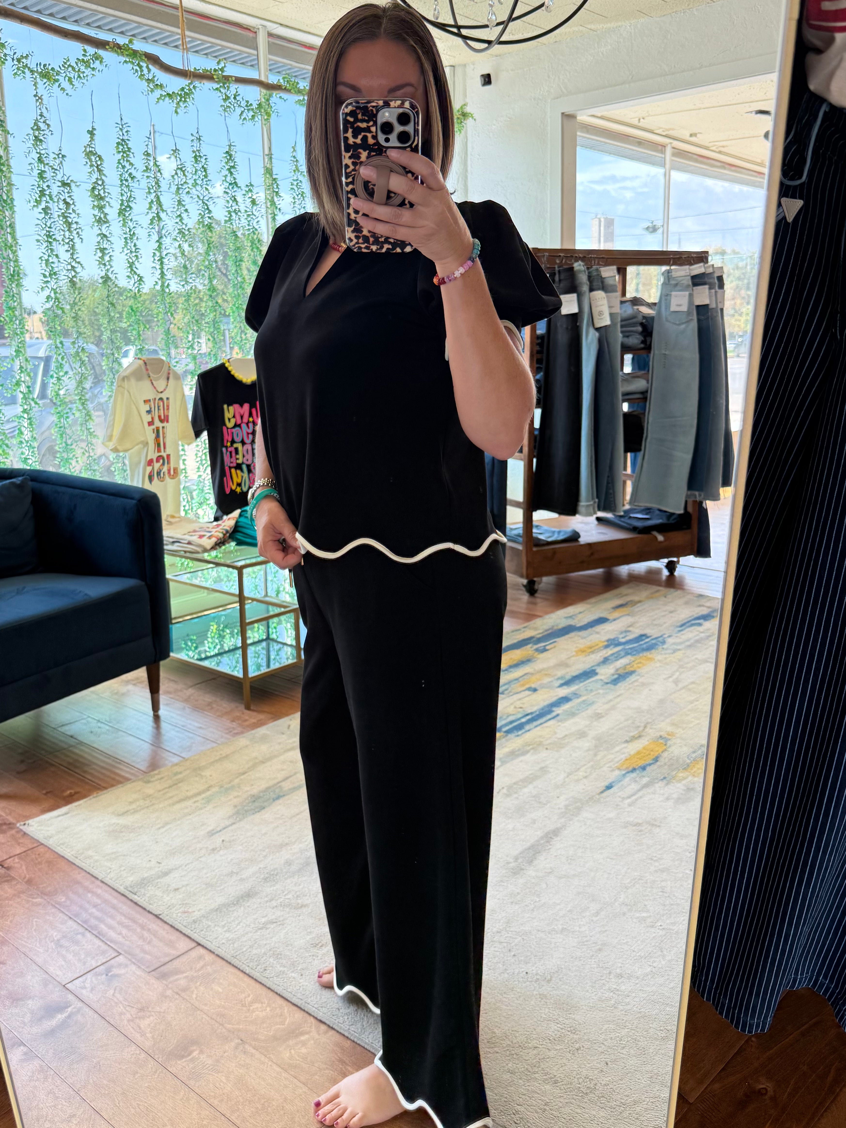 Storey Scalloped Top