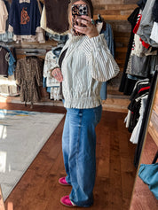 Harper Striped Ruffle Jacket