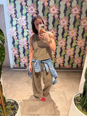 Olive Tank Pant Set