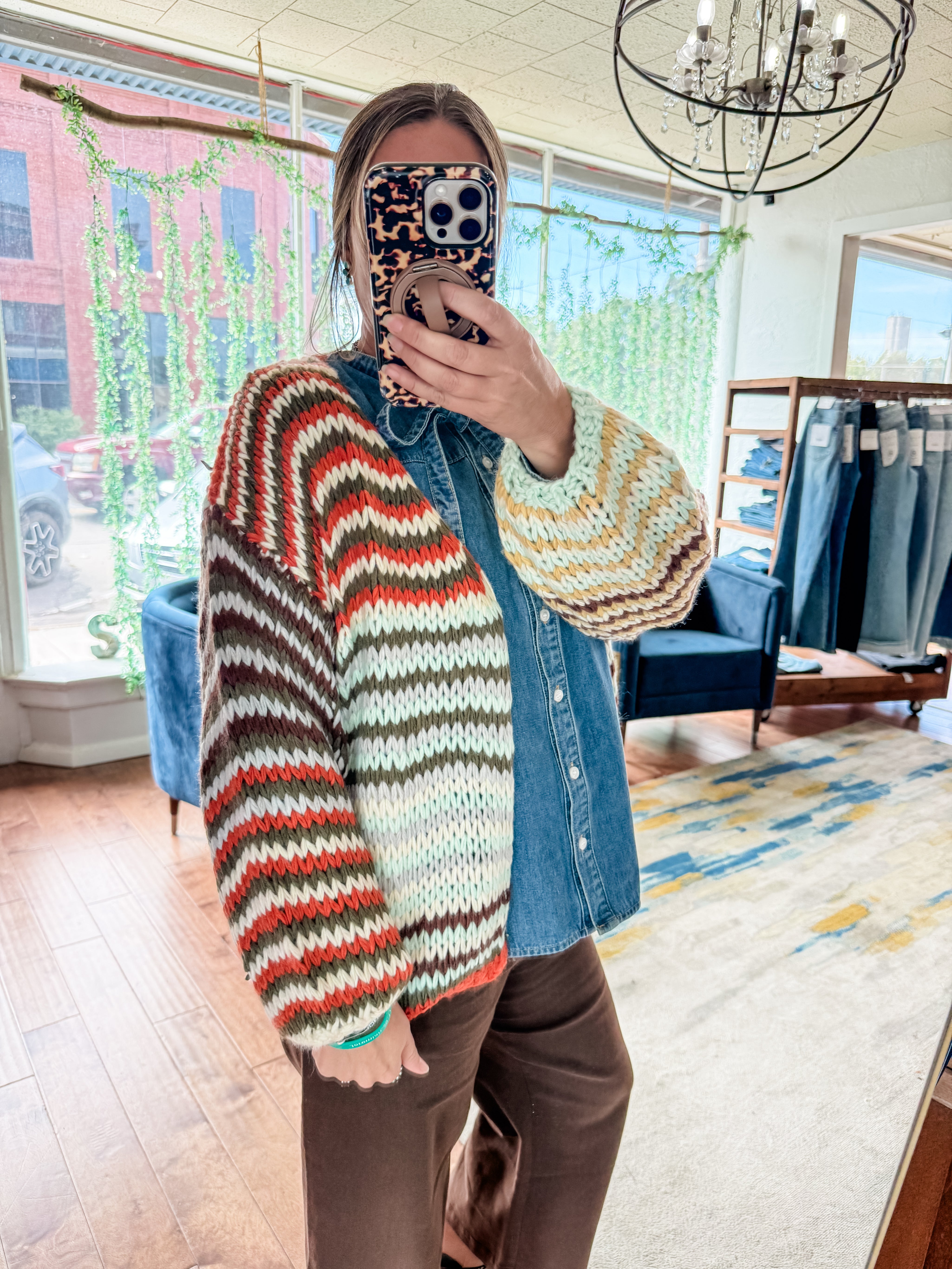 Chunky Multi Stripe Cardigan