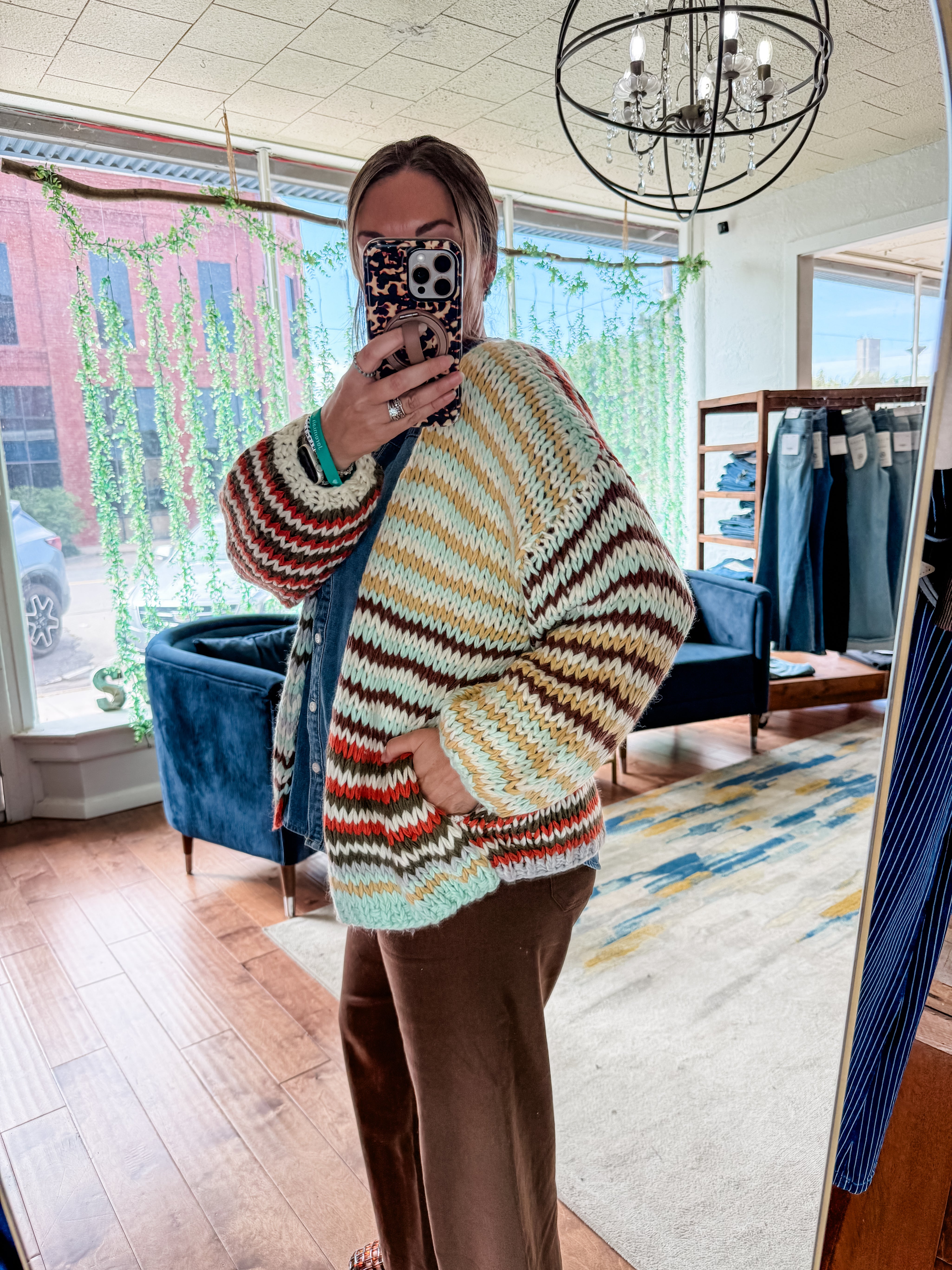 Chunky Multi Stripe Cardigan