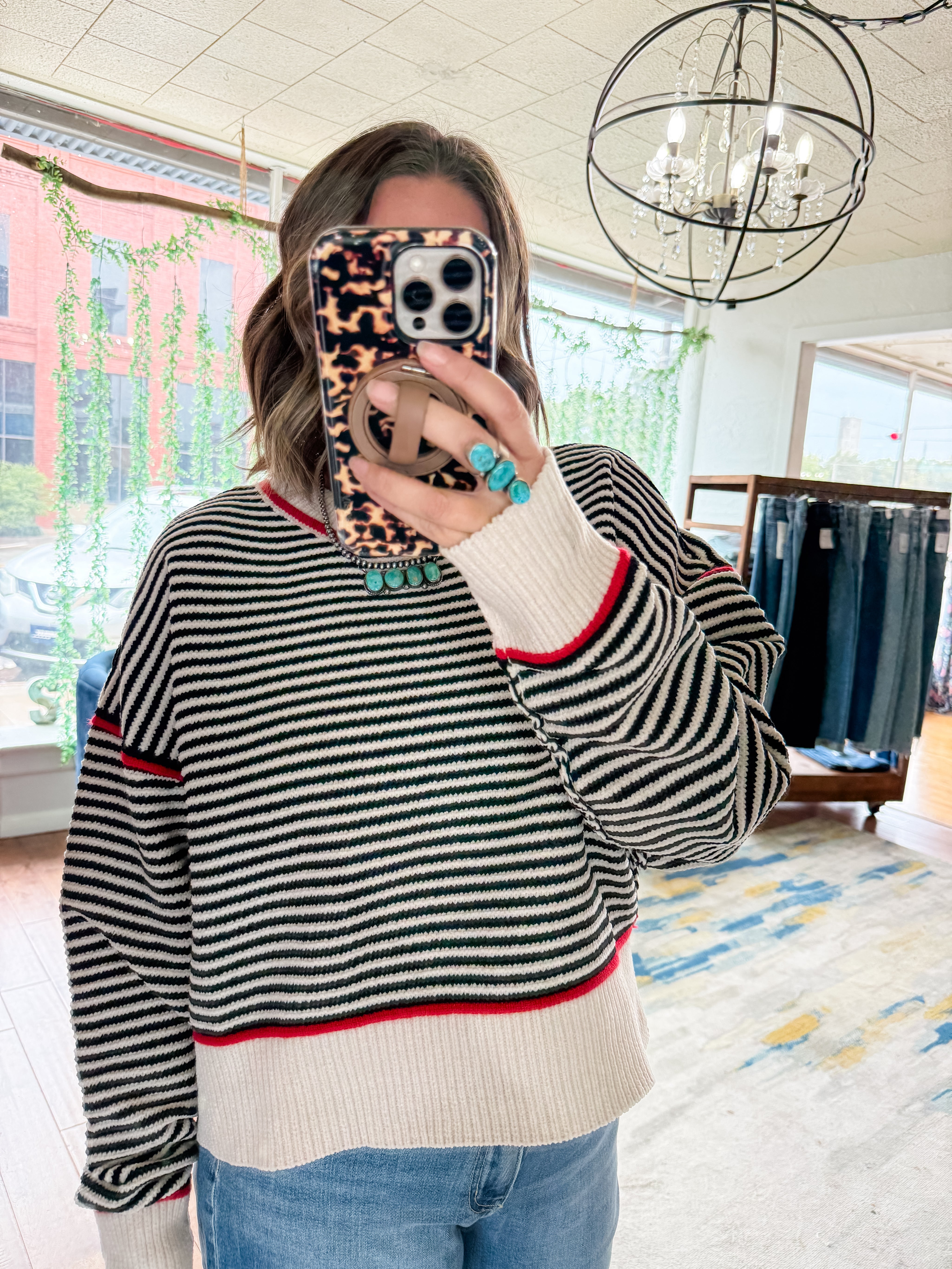 Striped Contrast Sweater