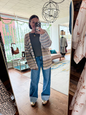 Multi Stripe Oversized Cardigan