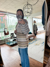 Multi Stripe Oversized Cardigan