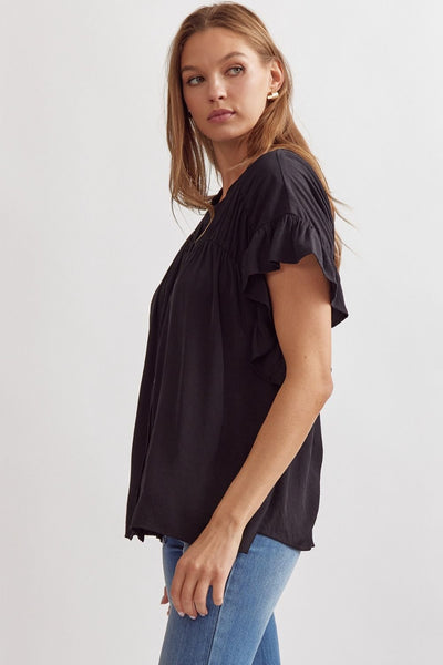 Ruffled Button Up Top