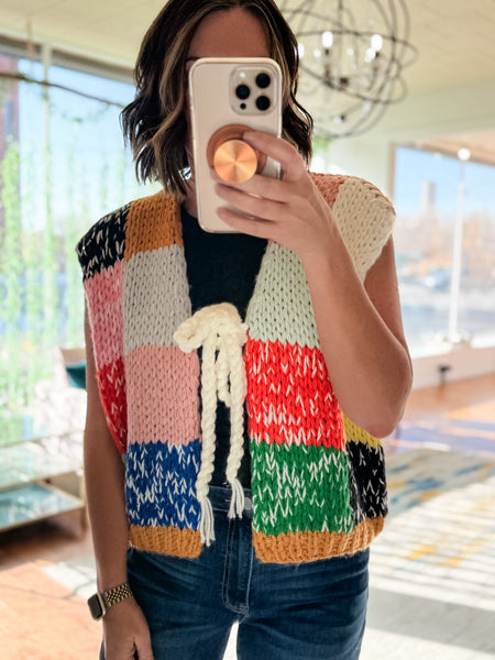 Rainbow Squares Sweater Vest