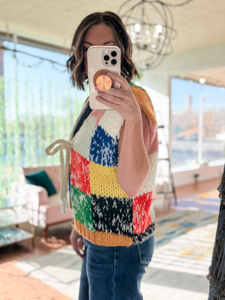 Rainbow Squares Sweater Vest