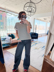Scalloped Stripe Top