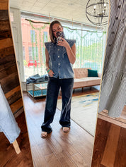 Dolly Embellished  Denim Top