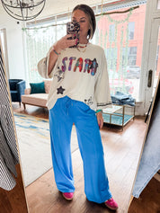 STAR PATCH FRONT WASHED TERRY PULLOVER