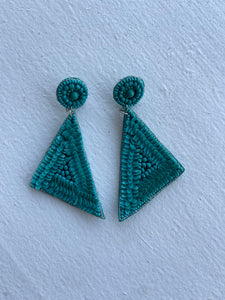 Teal Beaded Earrings