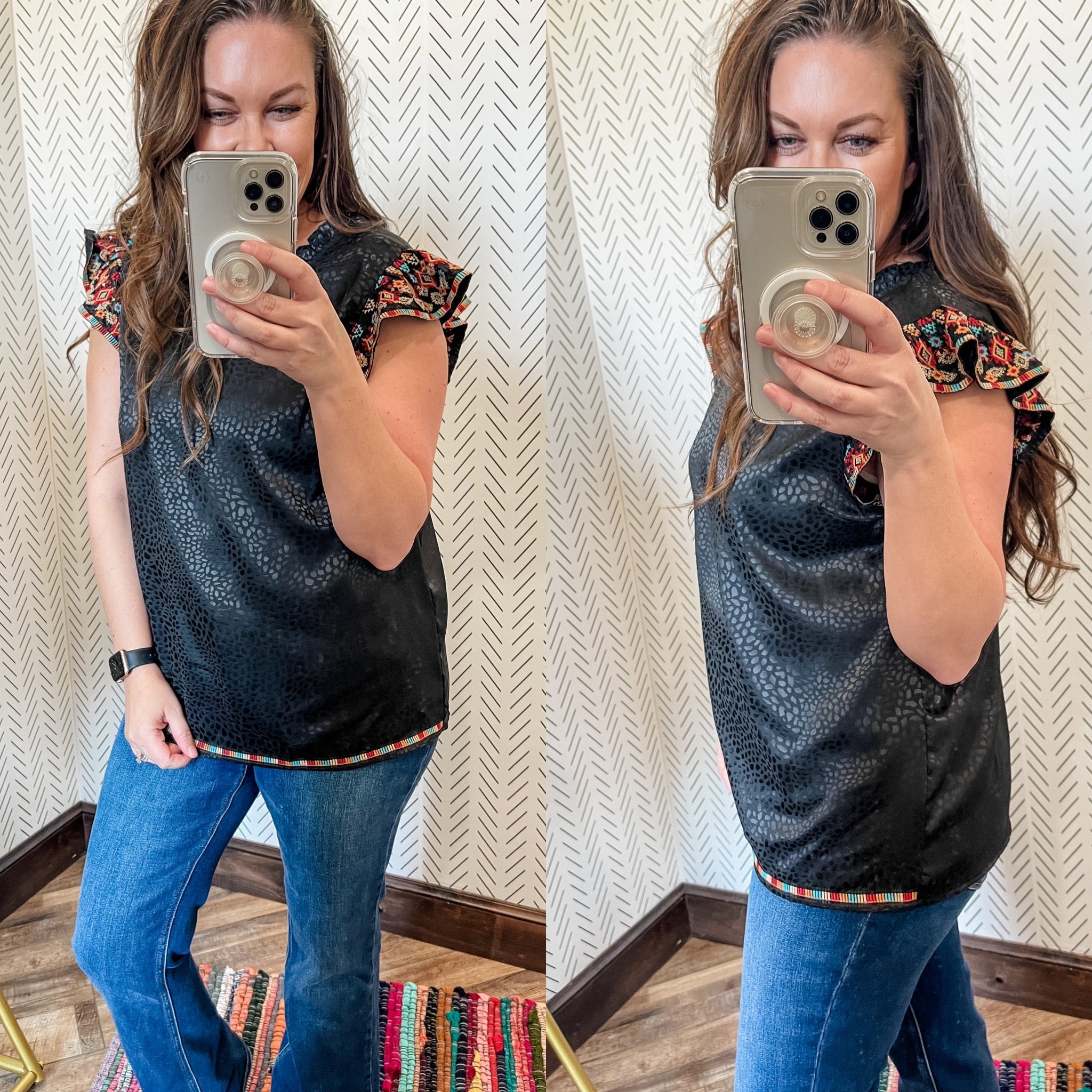 Jane Spotted Embroidered Top
