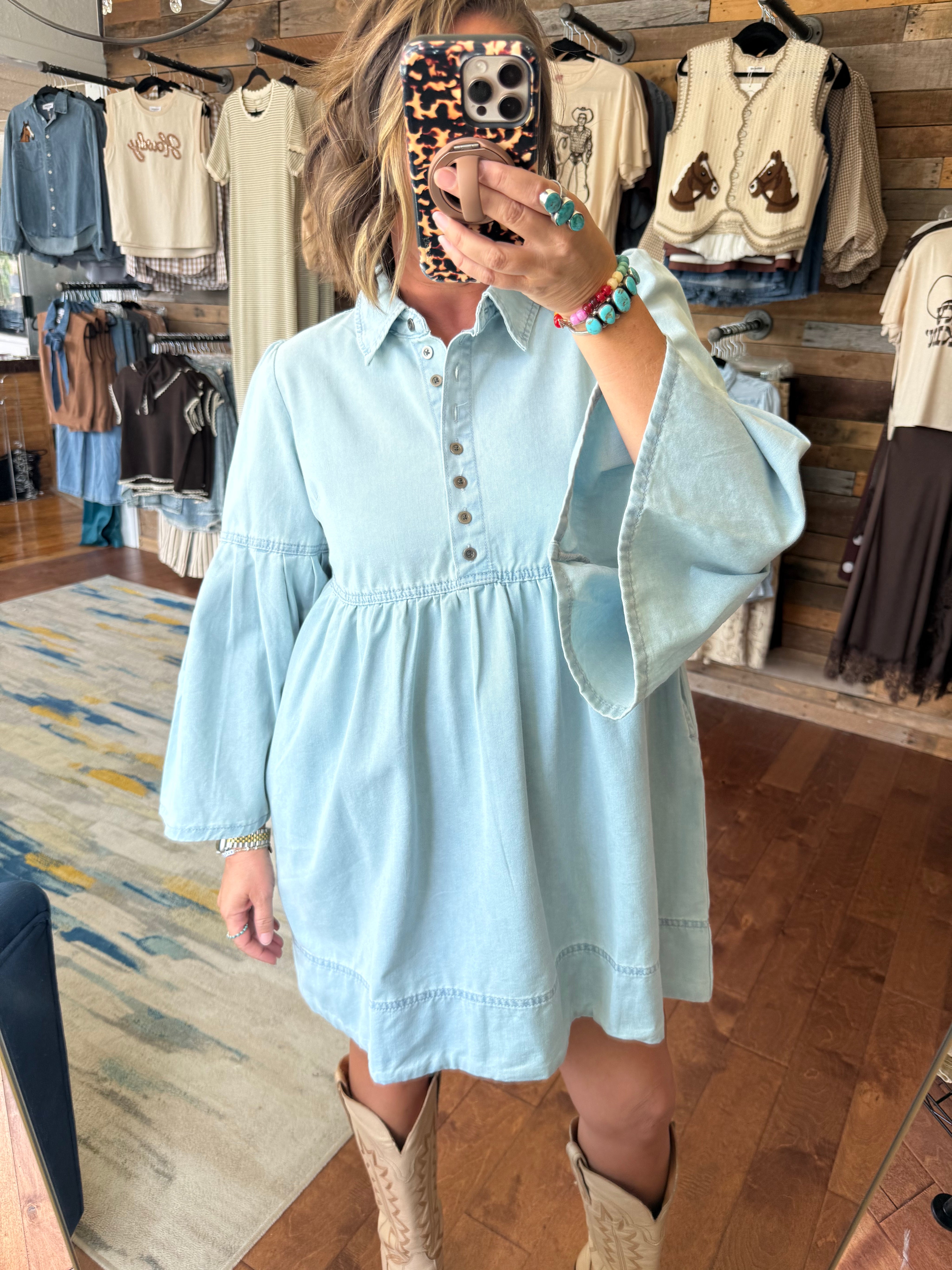 Denim Babydoll Dress