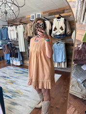 Textured Pintuck Mini Dress
