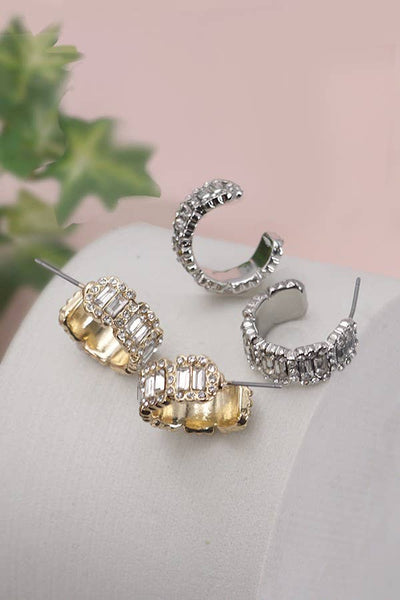 Baguette Rhinestone Earrings