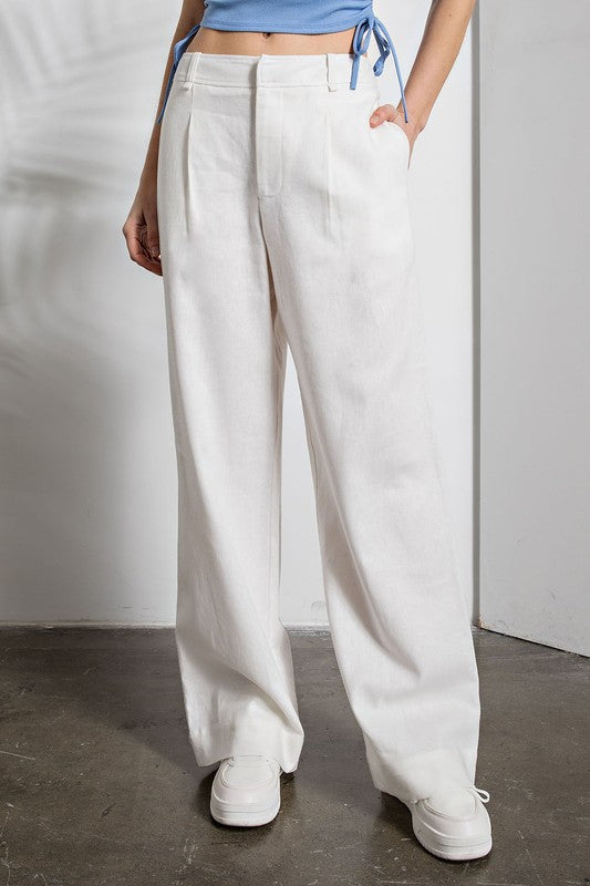Linen Pintuck Pants