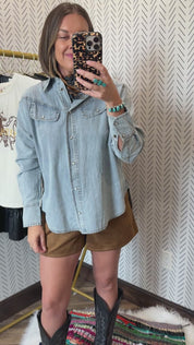 Suede Tailored Shorts