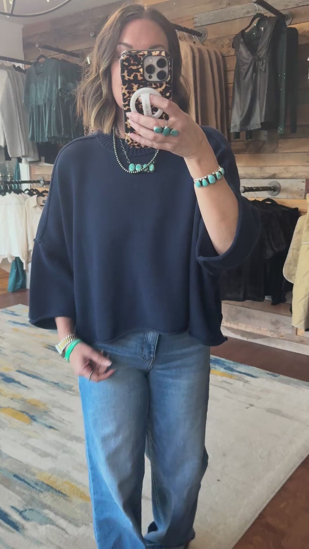 Navy Boho Sweater