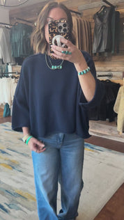 Navy Boho Sweater