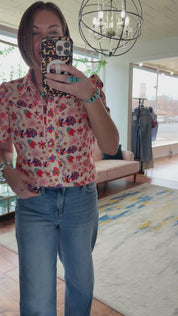 Western Floral Pearl Snap Top