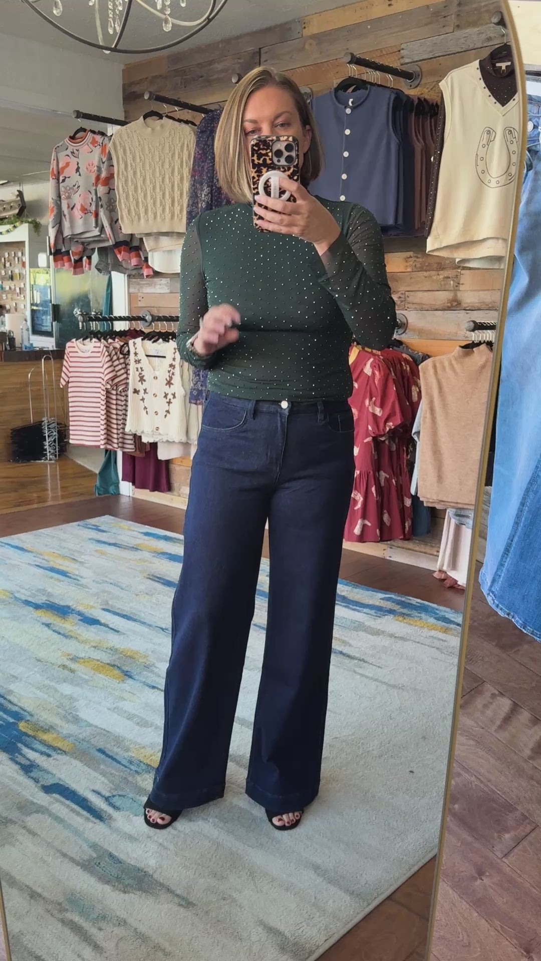 Embellished Mesh Top