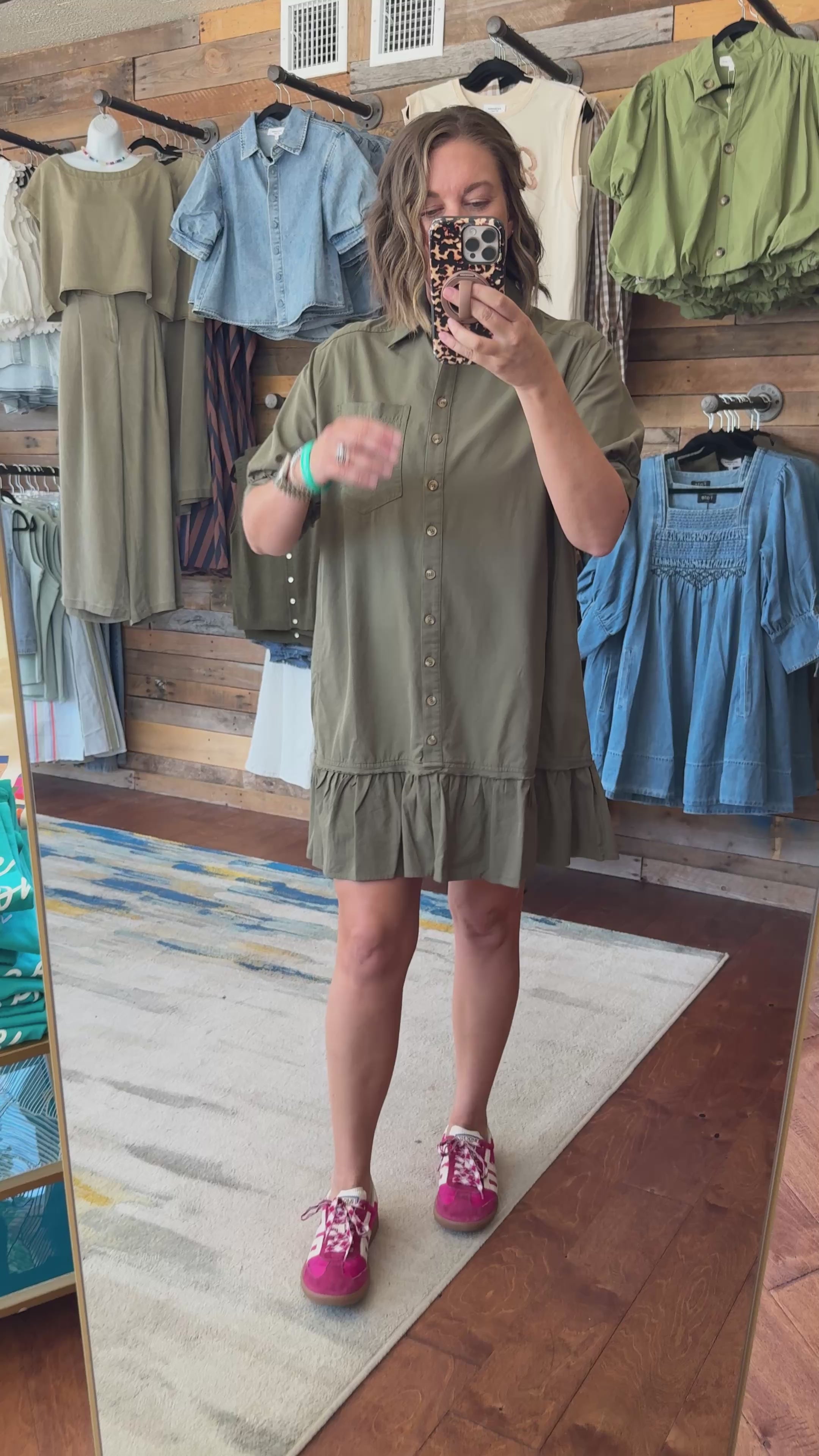 Button Down Mini Dress