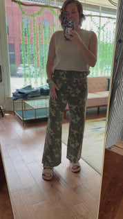 Camo Wide-Leg Utility Jeans