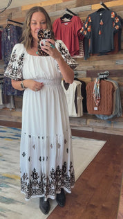 Southwest Bubble Maxi Dress