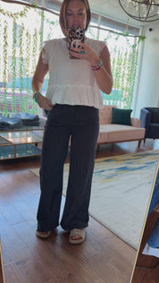 Metro Stripe Wide Leg Jeans