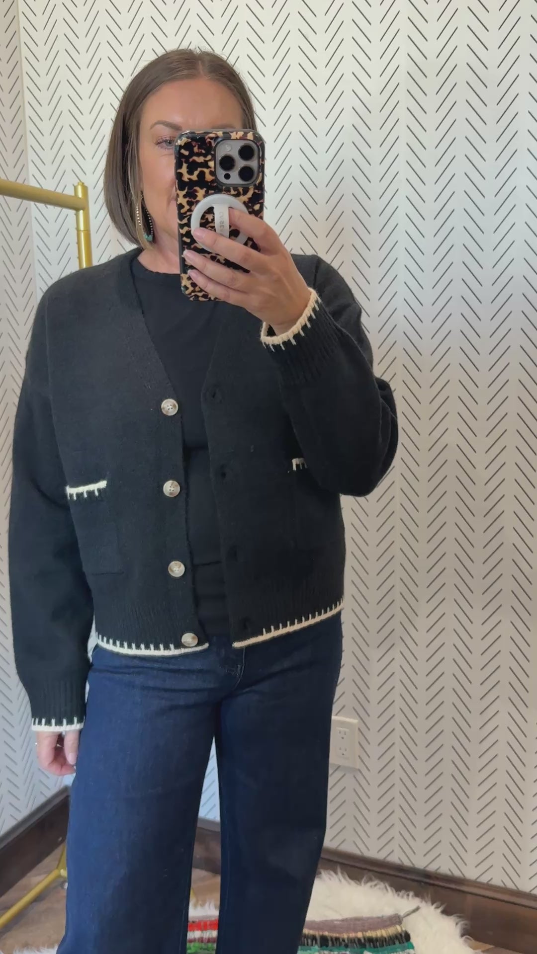 Whipstitch Sweater Cardigan